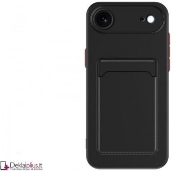 Guminis dėklas su kišenėle - juodas (Apple Iphone Air)